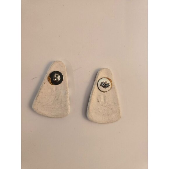 VTG Lightweight Ceramic Hand Painted Fall Leaves Post Pierced Earrings - Picture 6 of 6